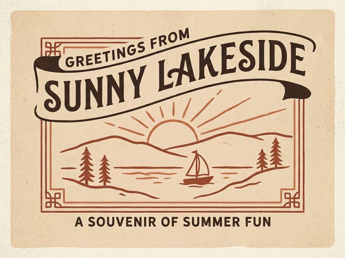 retro postcard print