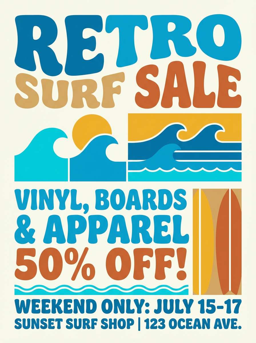 retro sale flyer