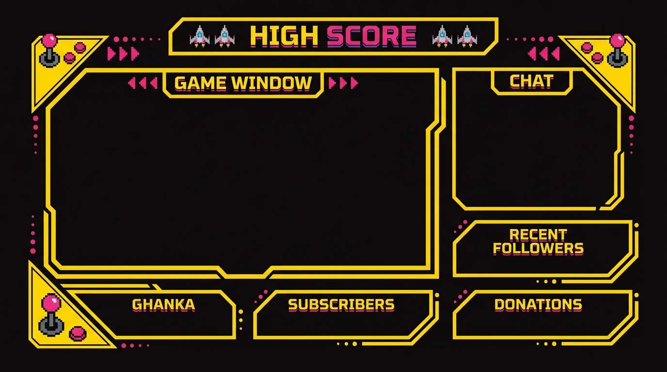 retro arcade stream overlay