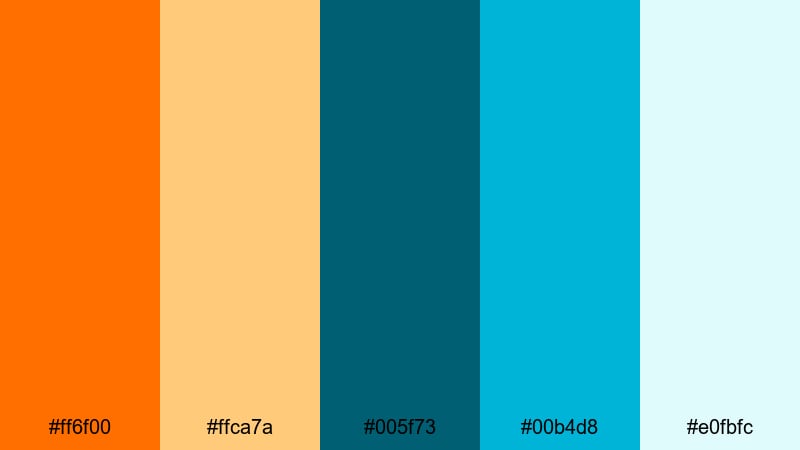 retro surf color palette with hex codes
