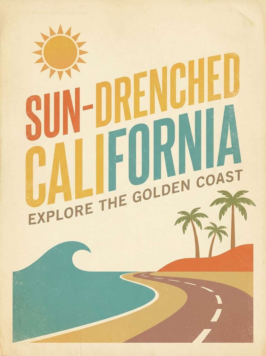 retro travel poster