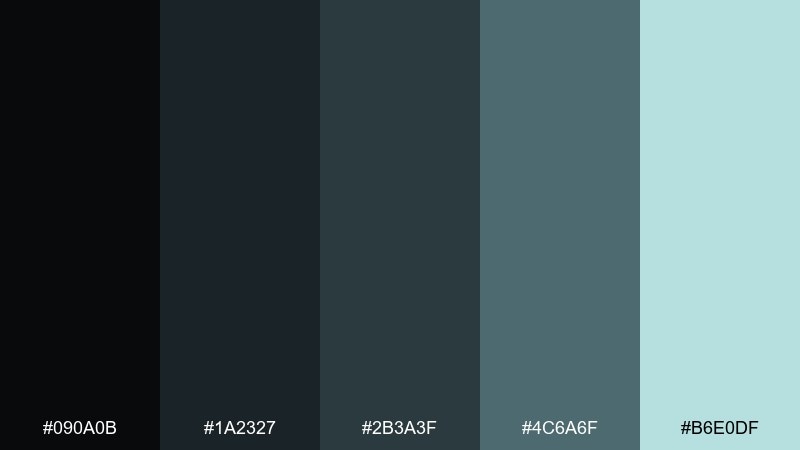 riftstone black hole color palette with hex codes