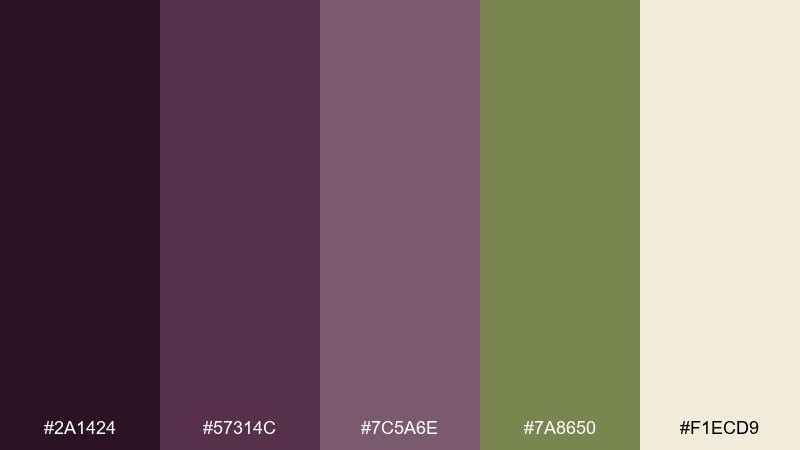 ripe fig and sage vineyard color palette with hex codes