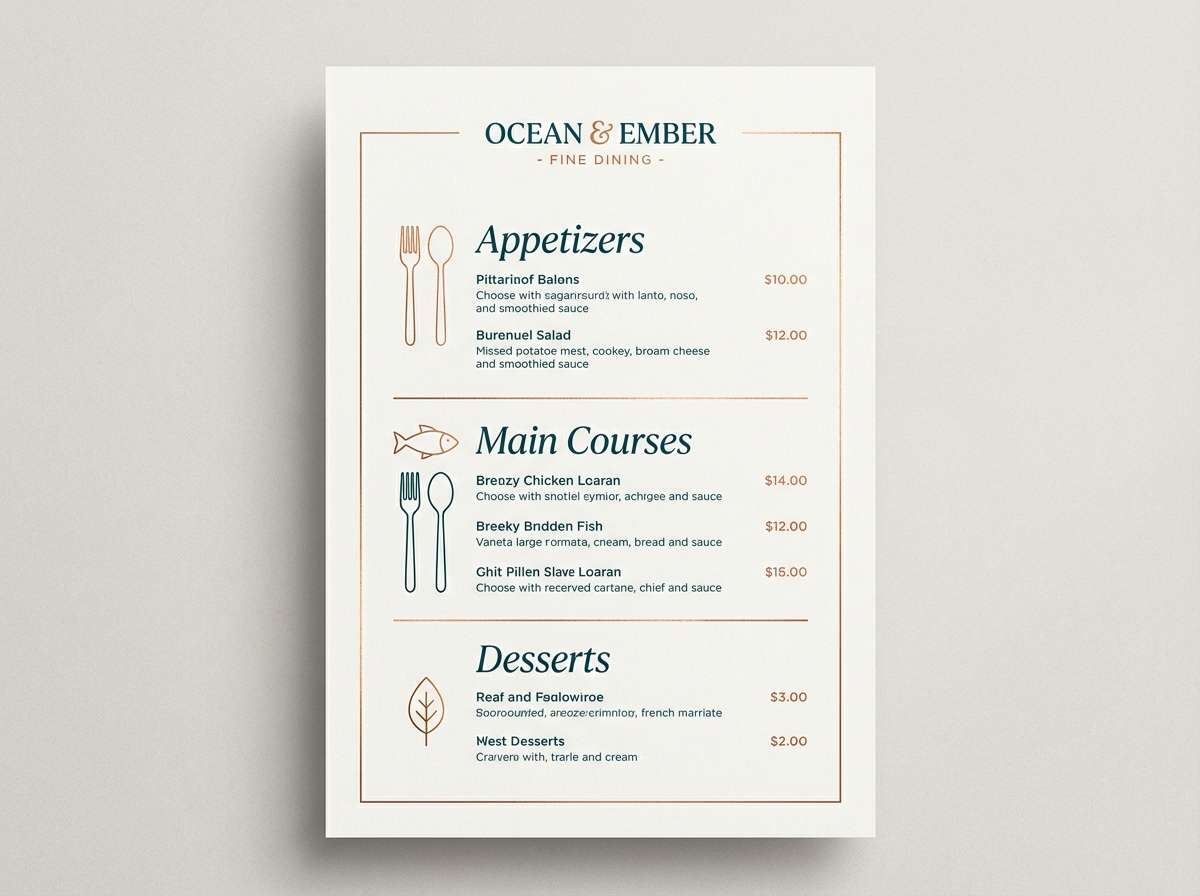 restaurant menu design