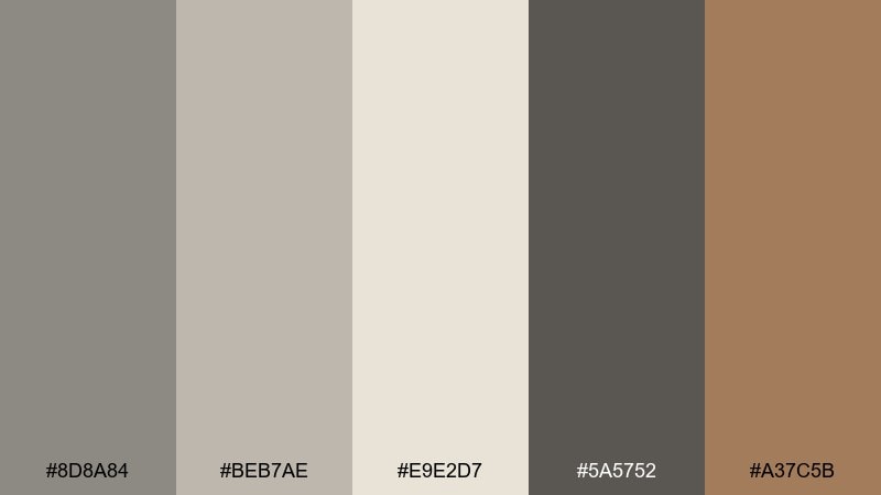 river rock neutral rustic color palette with hex codes