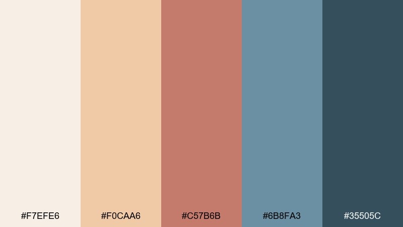 riverside picnic color palette with hex codes