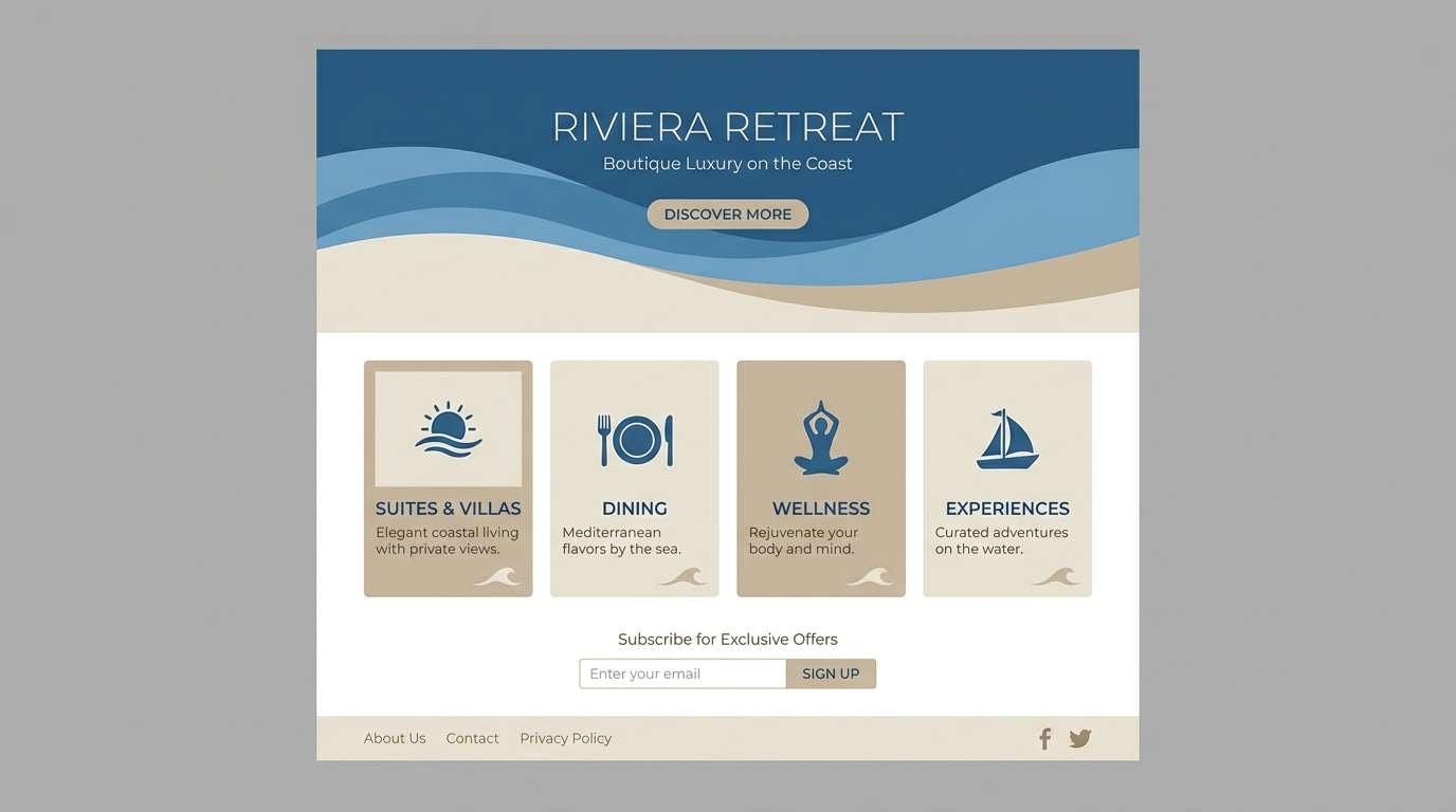 riviera resort landing ui