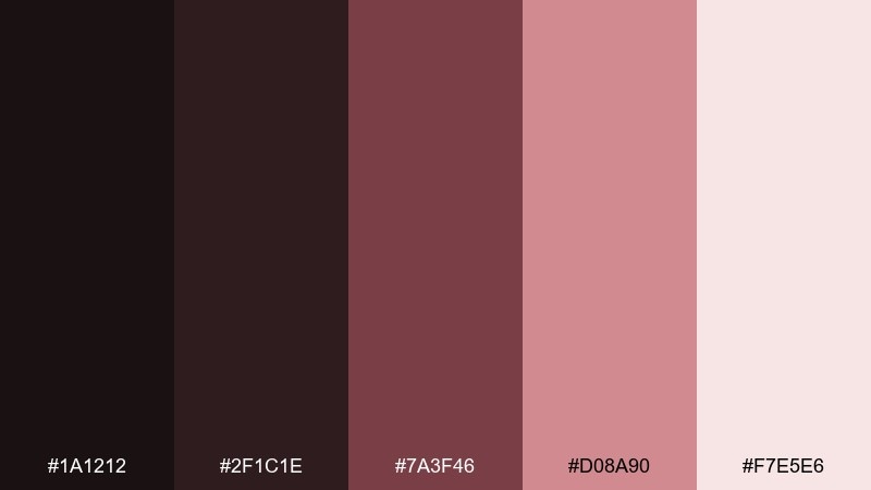 roast & rose warm black color palette with hex codes