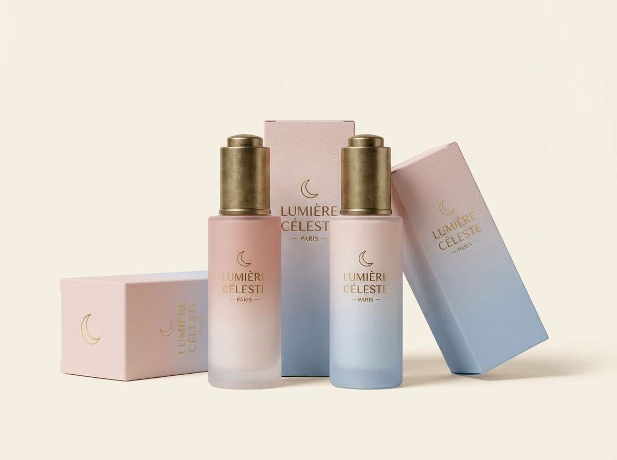 luxury skincare label mockup