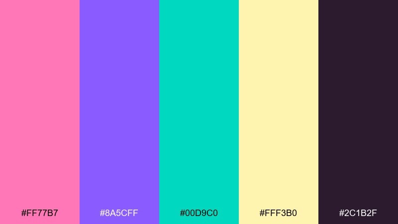 roller rink color palette with hex codes