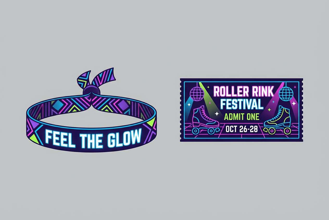 festival ticket graphic set