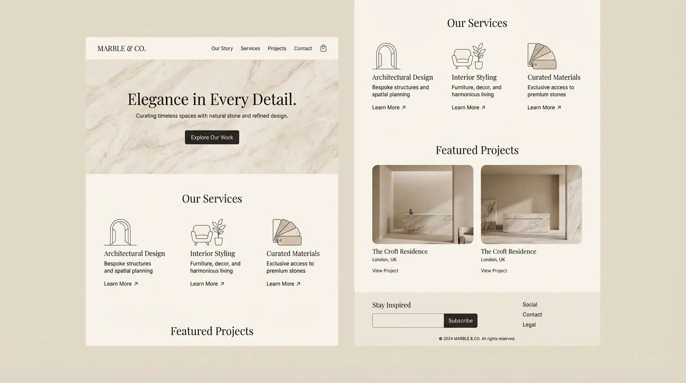 marble neutral ui layout