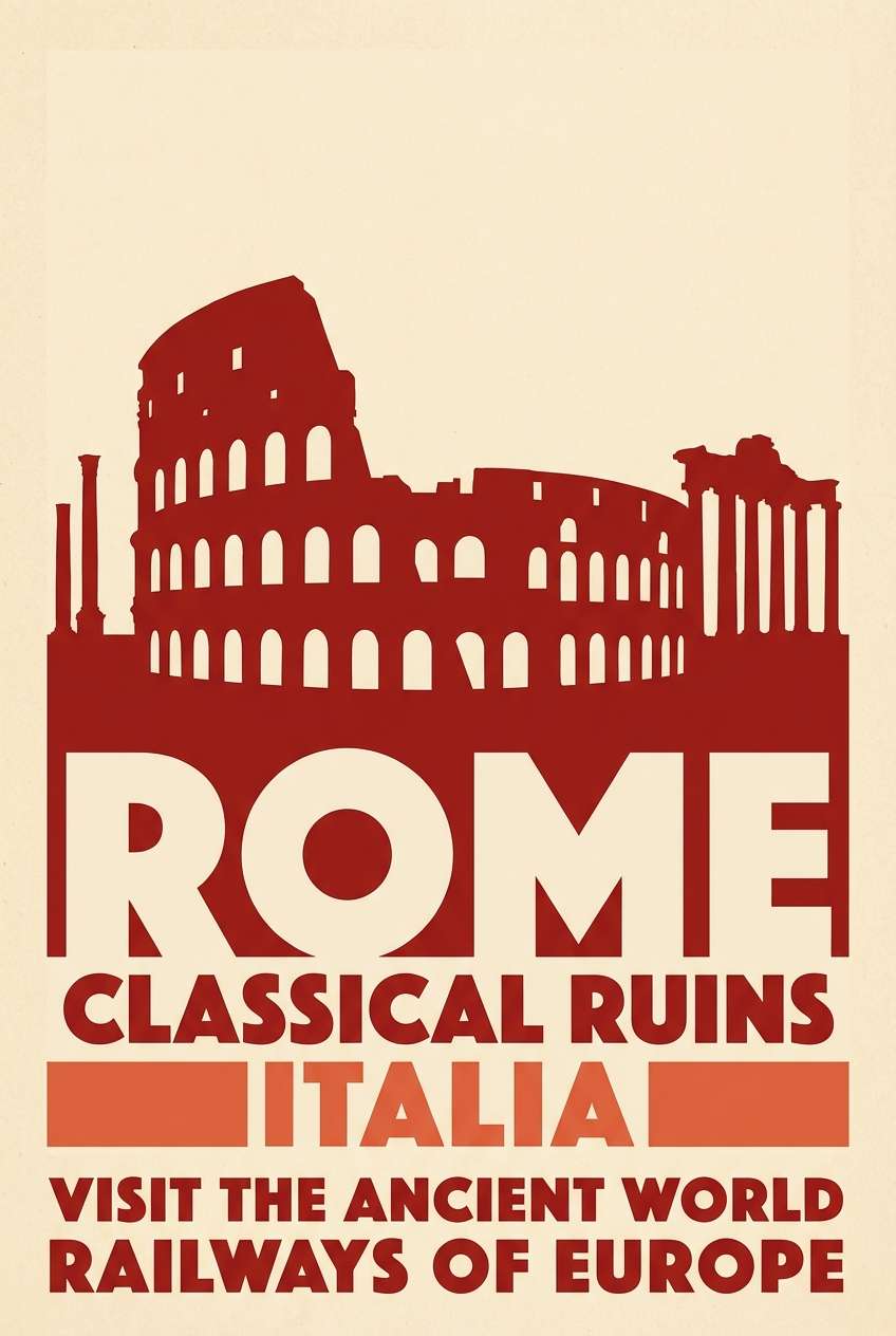 warm ruins travel poster
