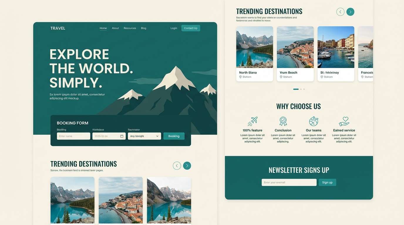 teal travel ui