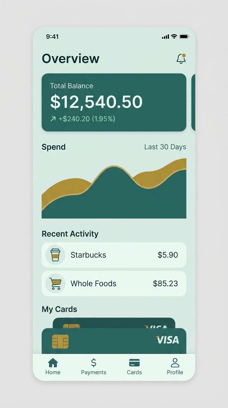 teal fintech ui