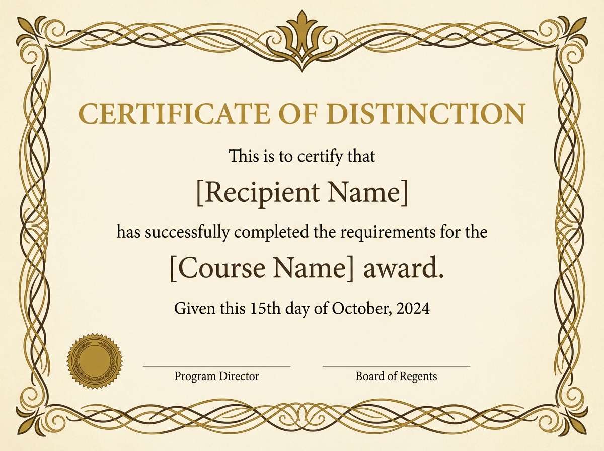 gold certificate design