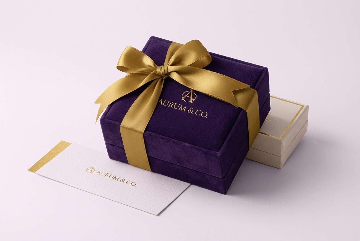 purple and gold jewelry ad