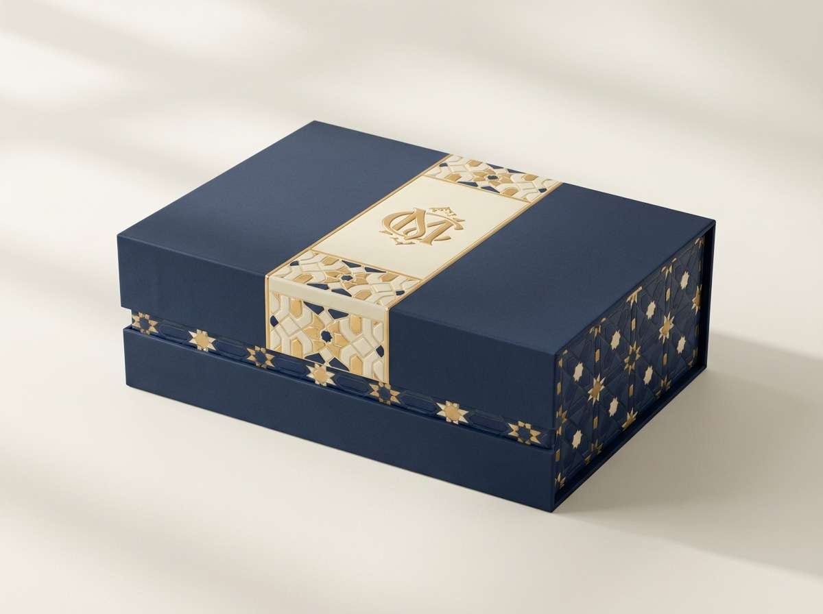 gold navy packaging