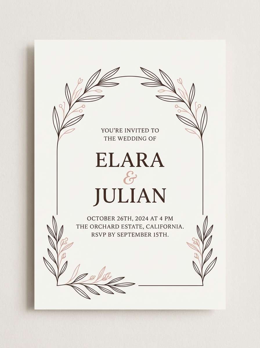 chocolate blush invitation