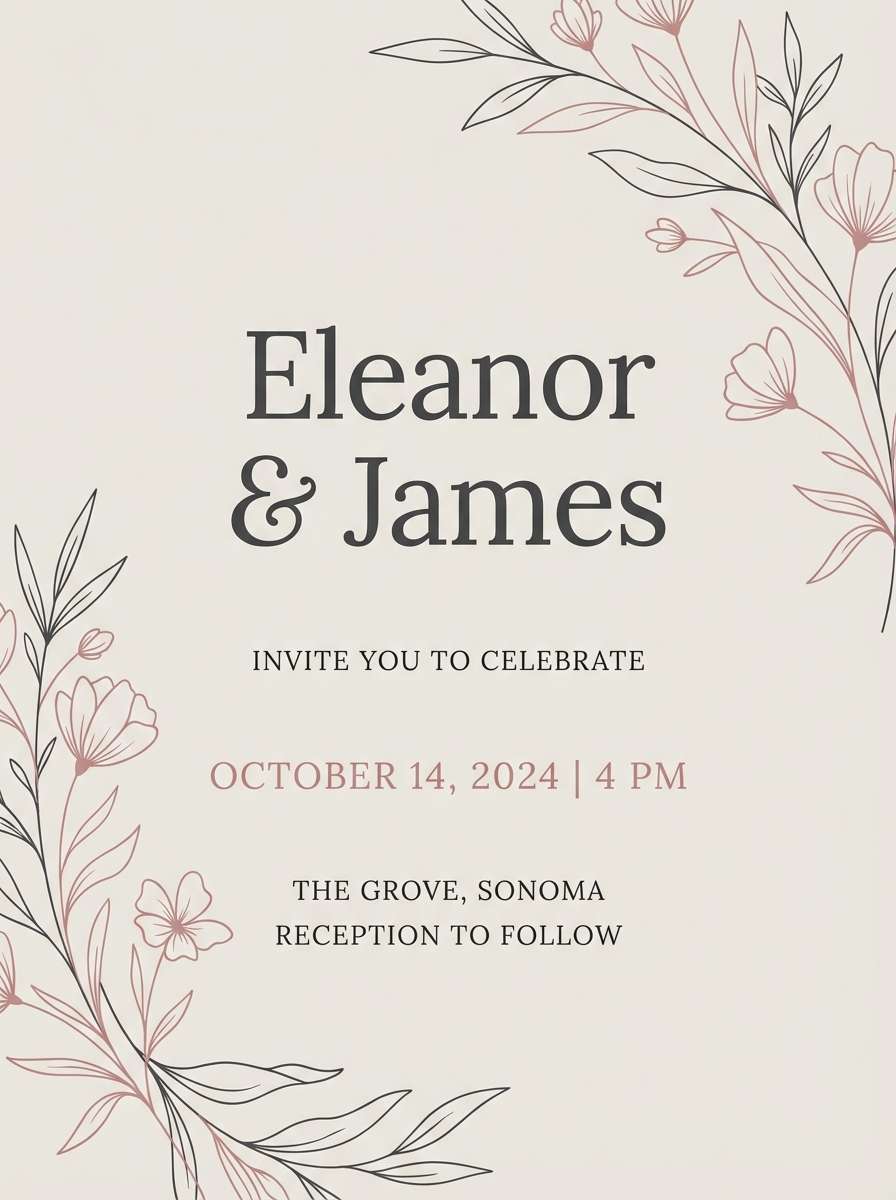 dusty rose invitation