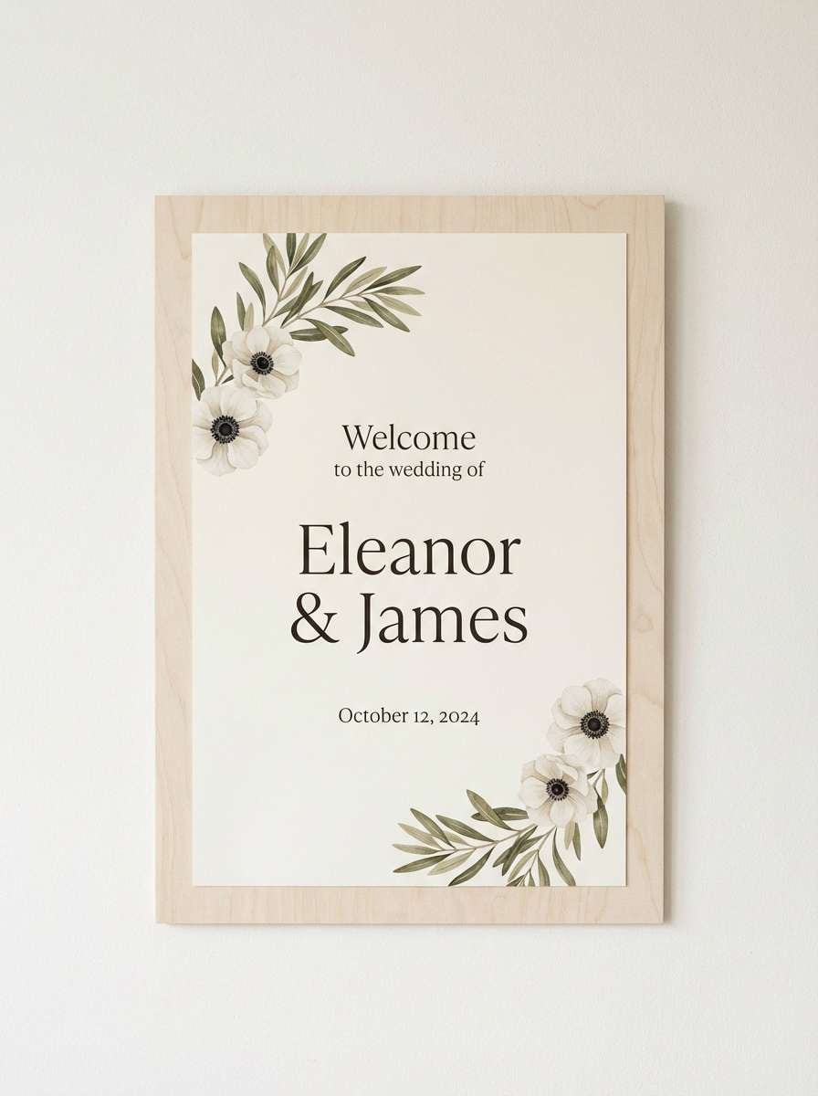 romantic magenta welcome sign