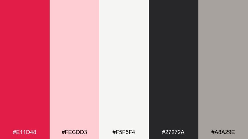 romantic minimal lust color palette with hex codes