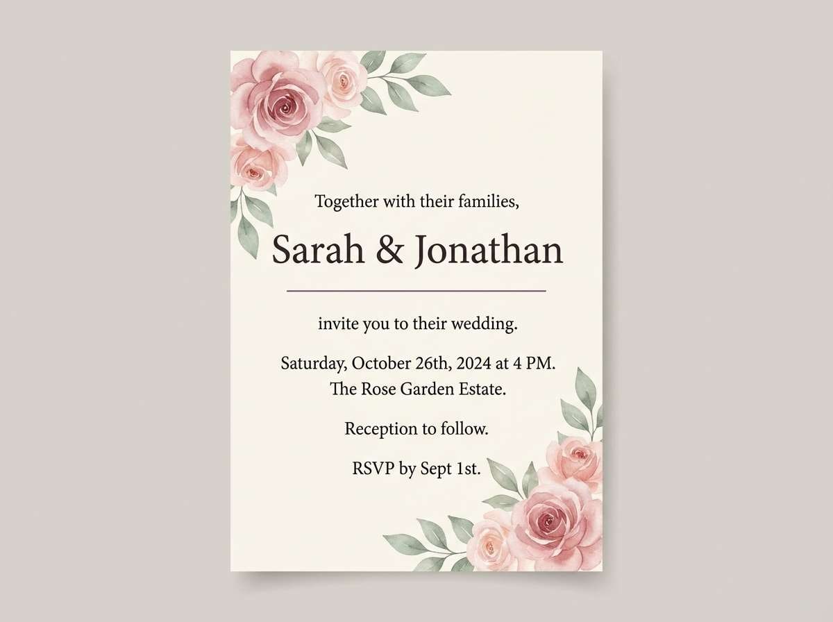 romantic invitation layout