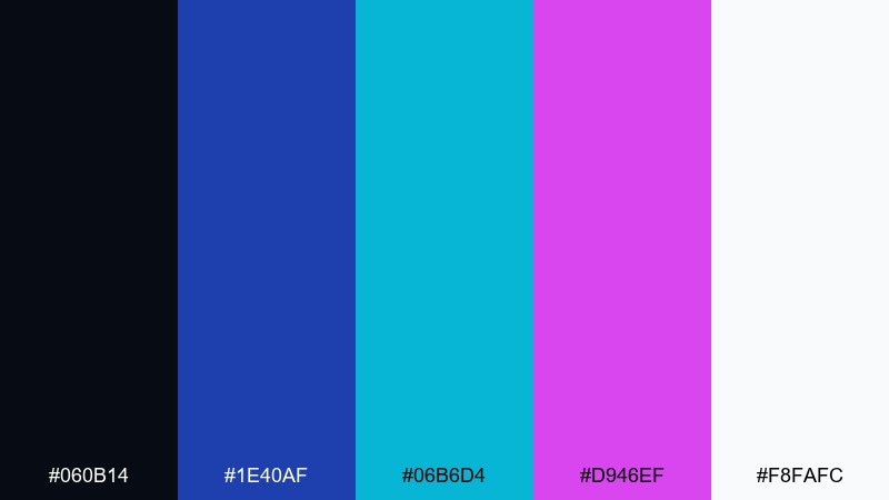 rooftop drone glow cyberpunk city color palette with hex codes