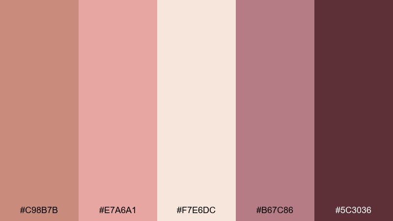 rosé clay contrast color palette with hex codes