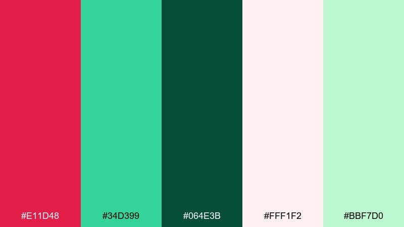 rose and seafoam garden complementary color scheme with hex codes