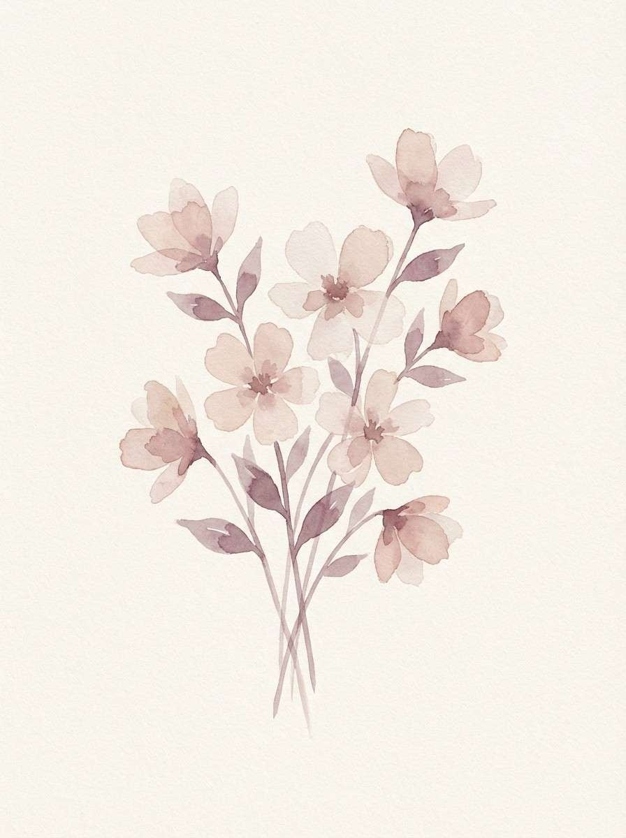 blush watercolor flowers