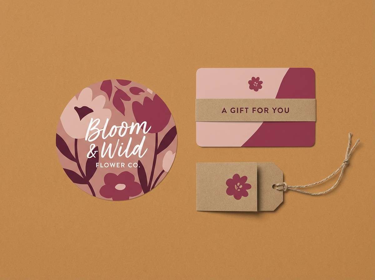 florist blush branding set
