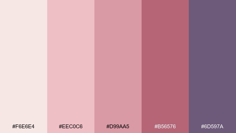 rose clay blush watercolor color palette with hex codes