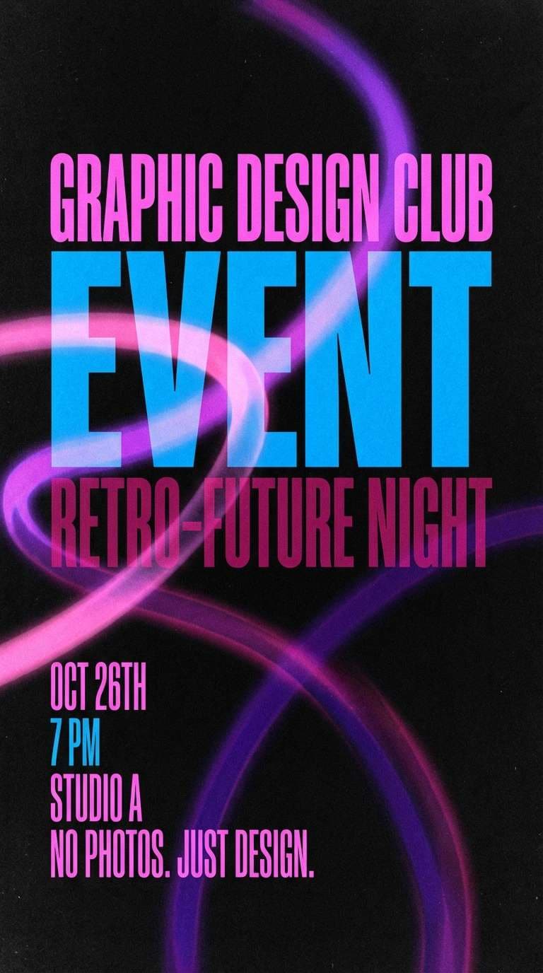 neon pink nightlife flyer