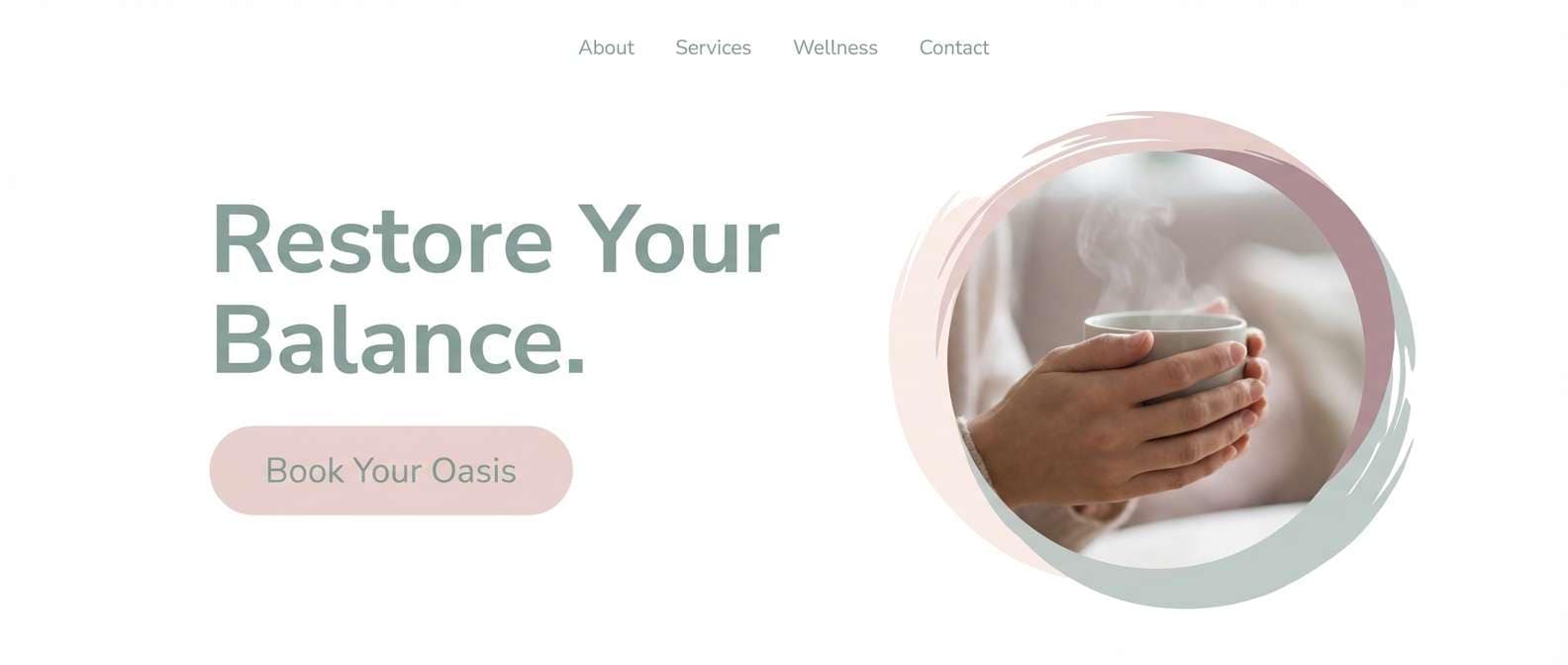 spa hero design in blush