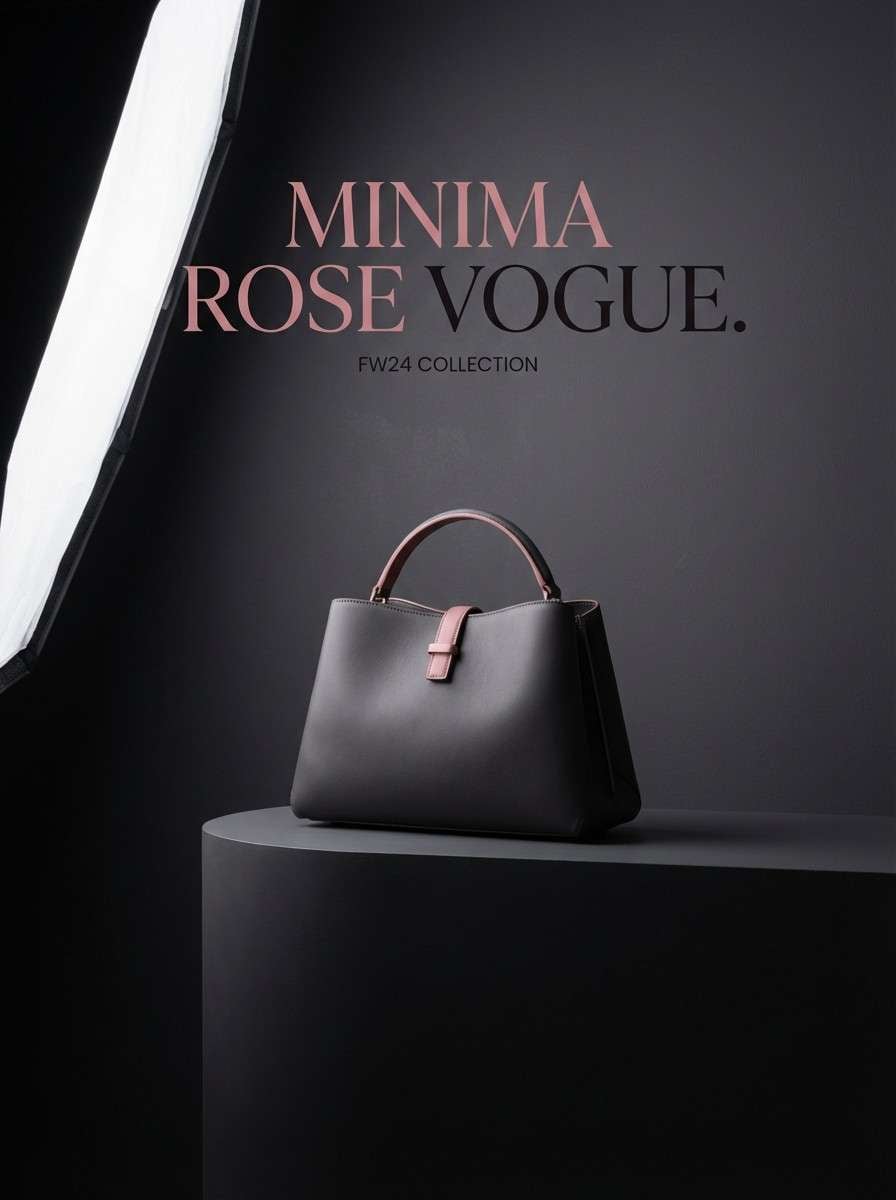handbag ad with rose accents