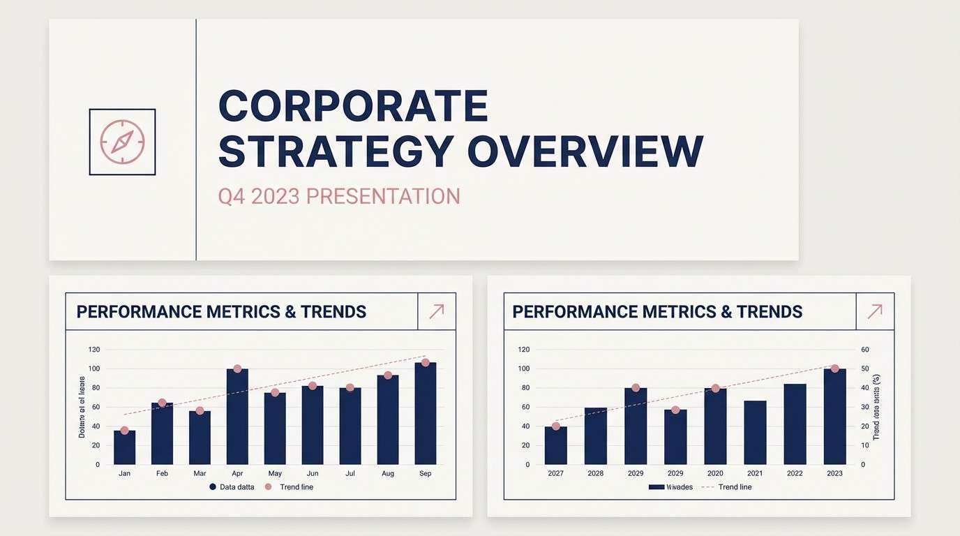 navy and rose slide deck