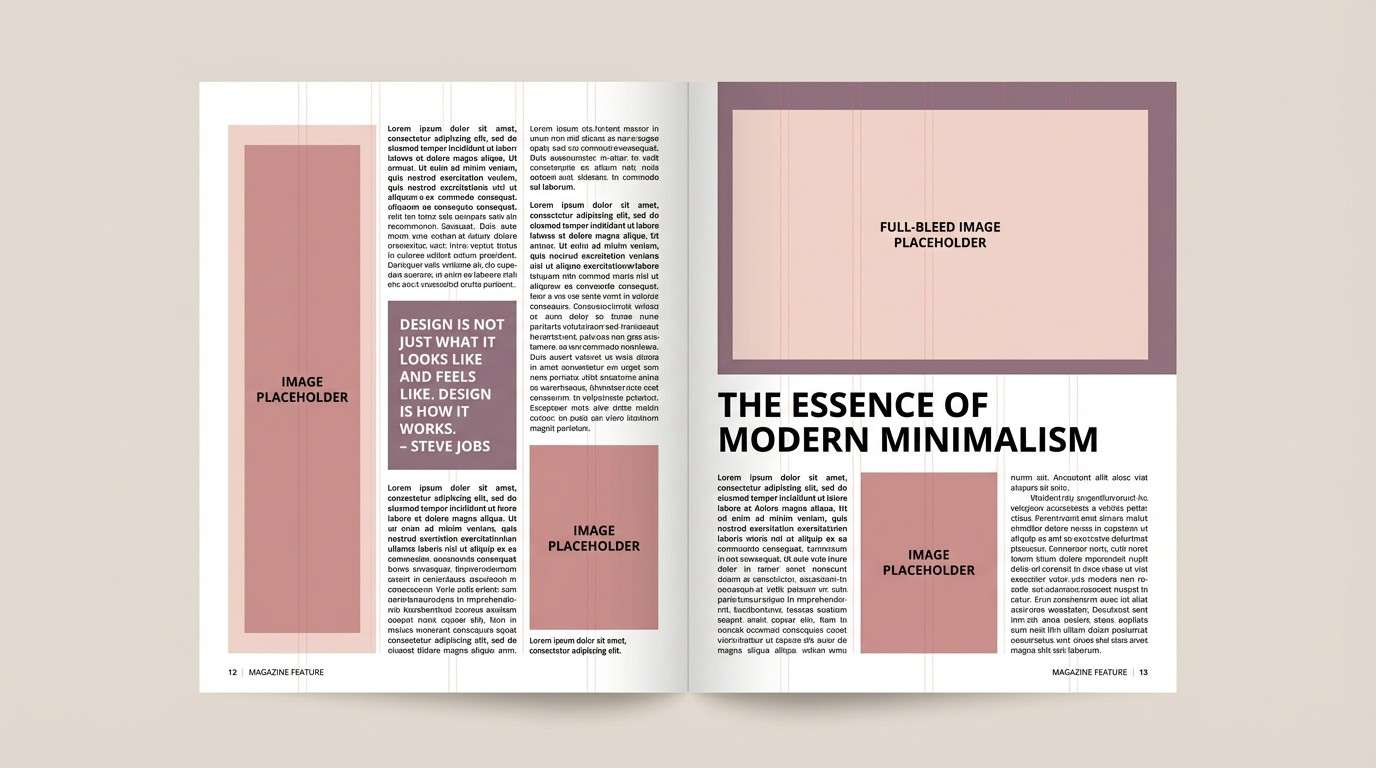 muted rose magazine layout