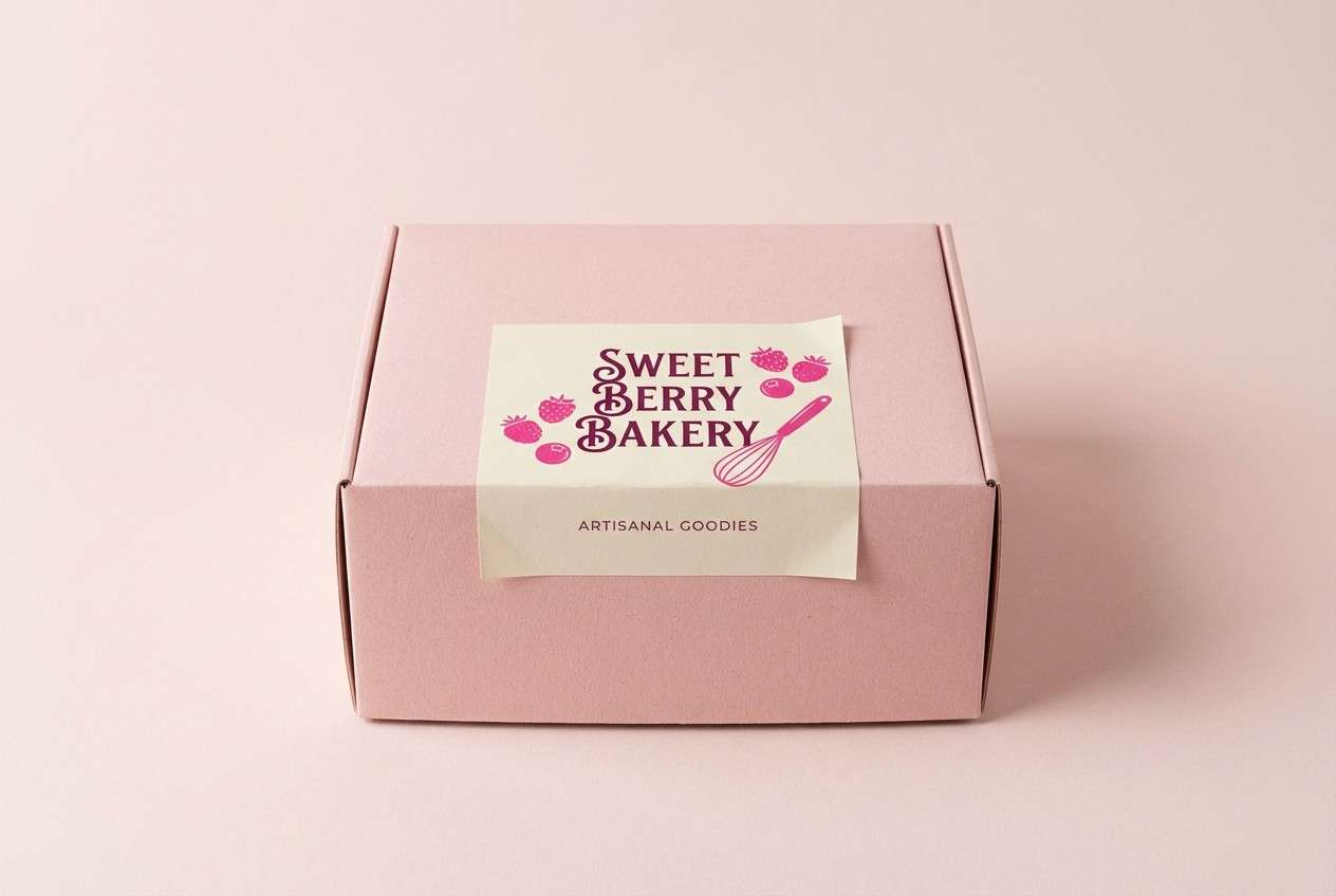 bakery box in berry pink