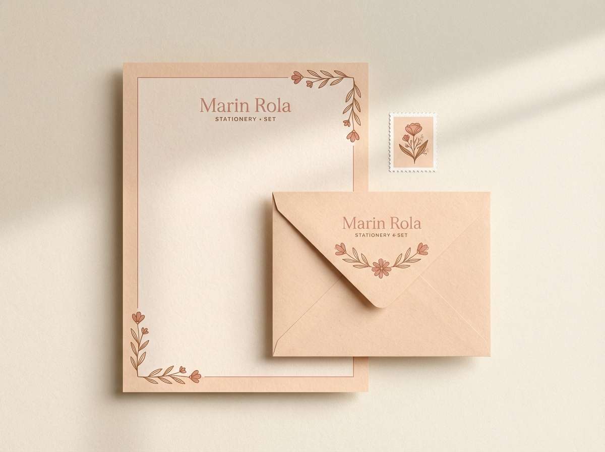 vintage rose stationery set