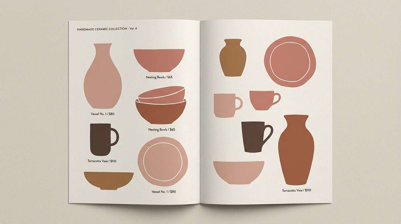 ceramic catalog in clay tones