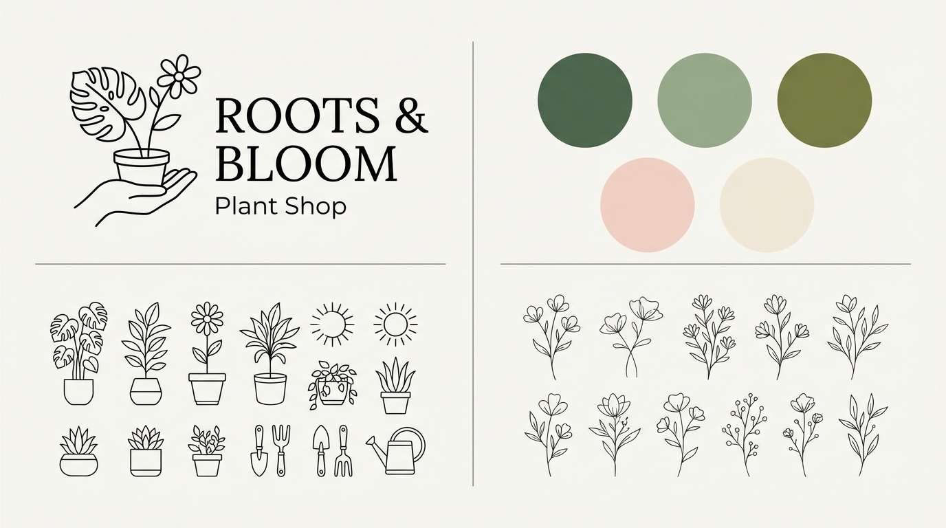 plant shop brand kit