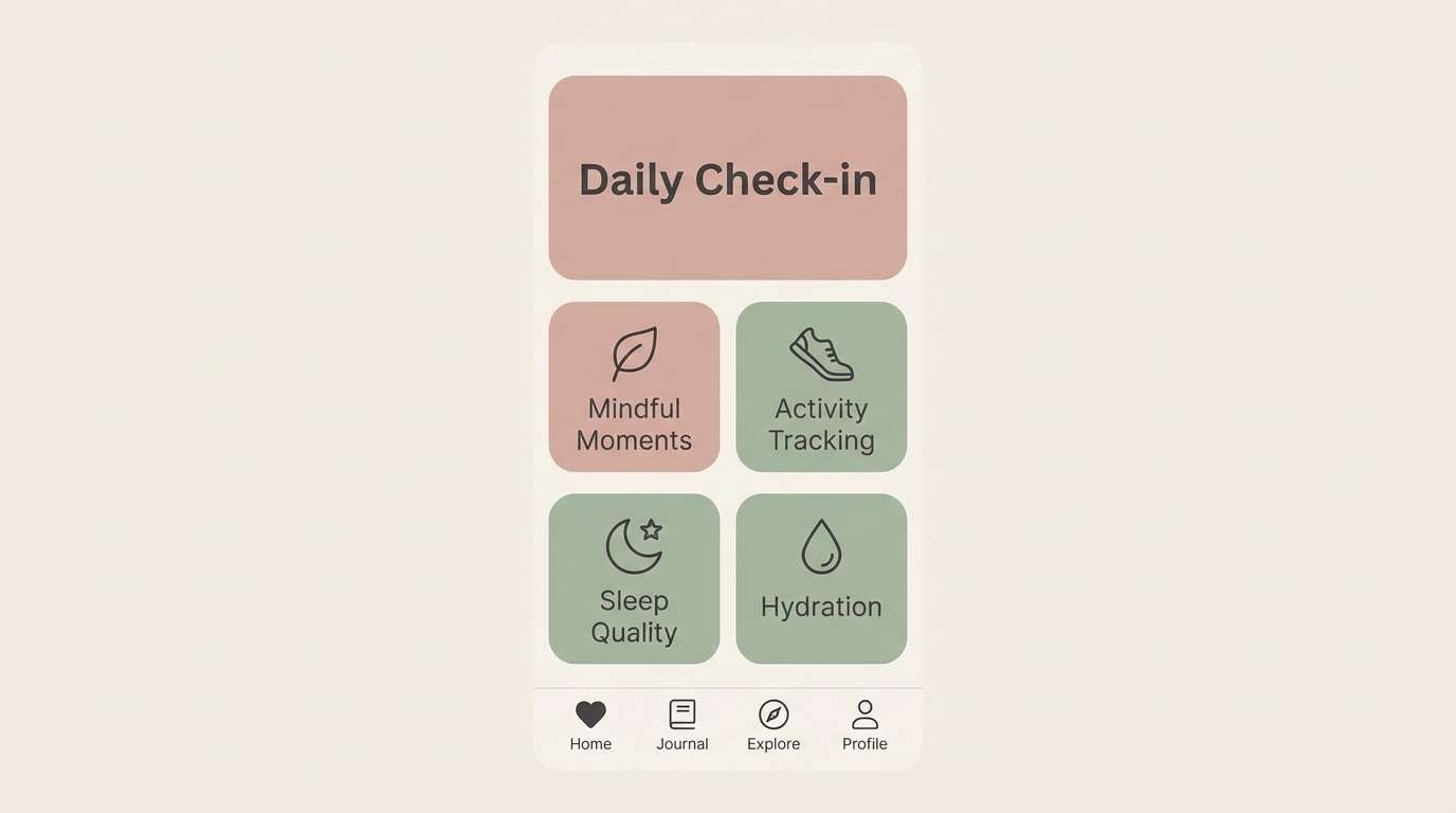 wellness app ui mockup