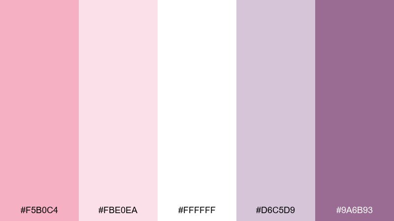 rose garden wedding suite color palette with hex codes