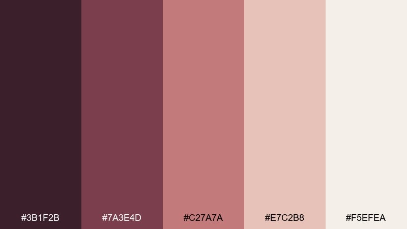 rose gold affair color palette with hex codes