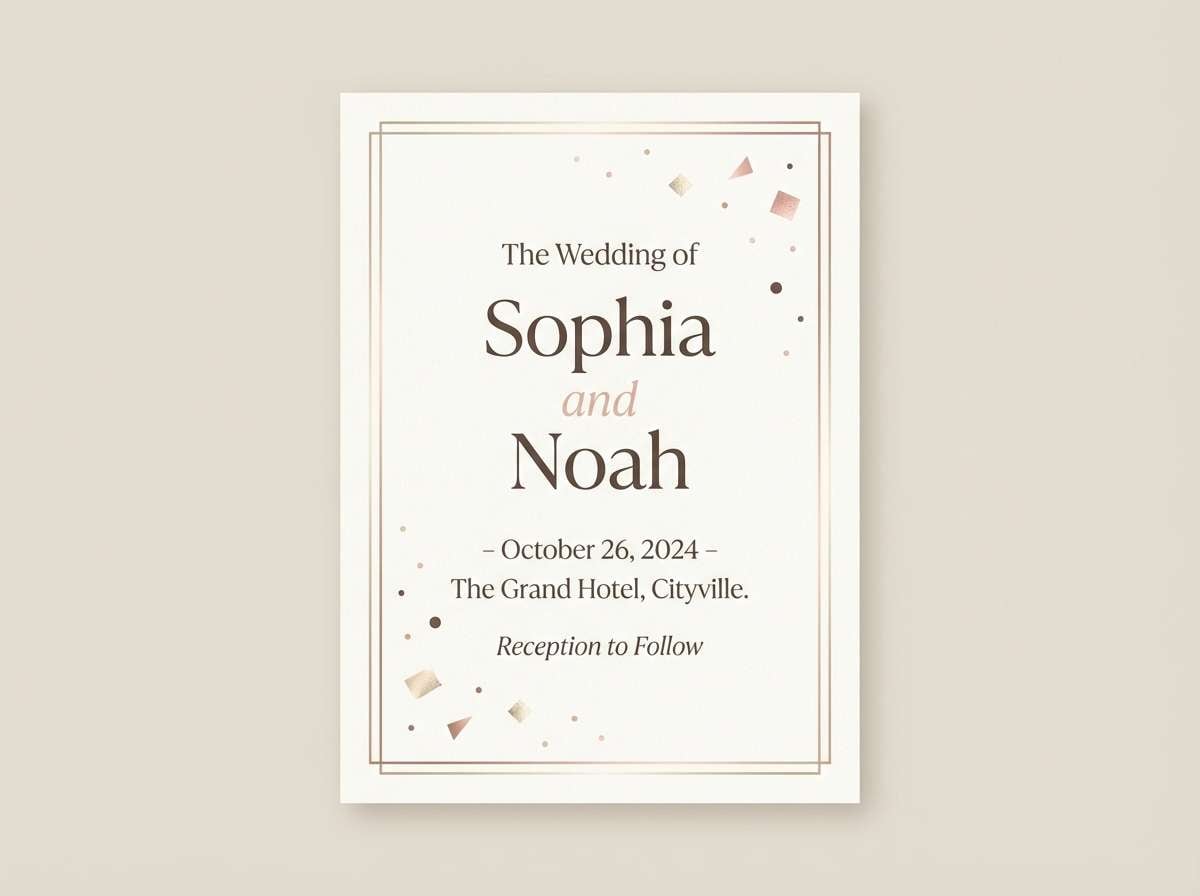champagne blush wedding invitation