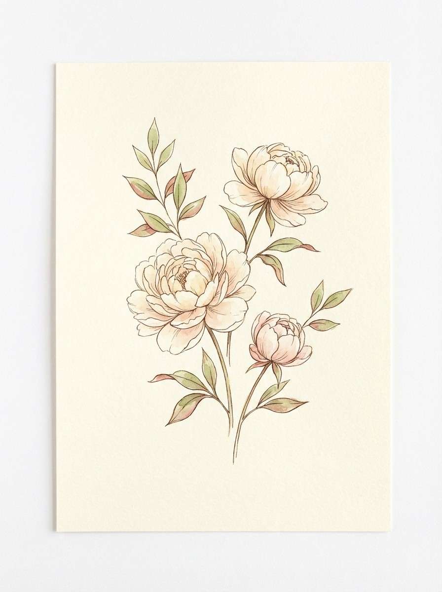 watercolor peony illustration
