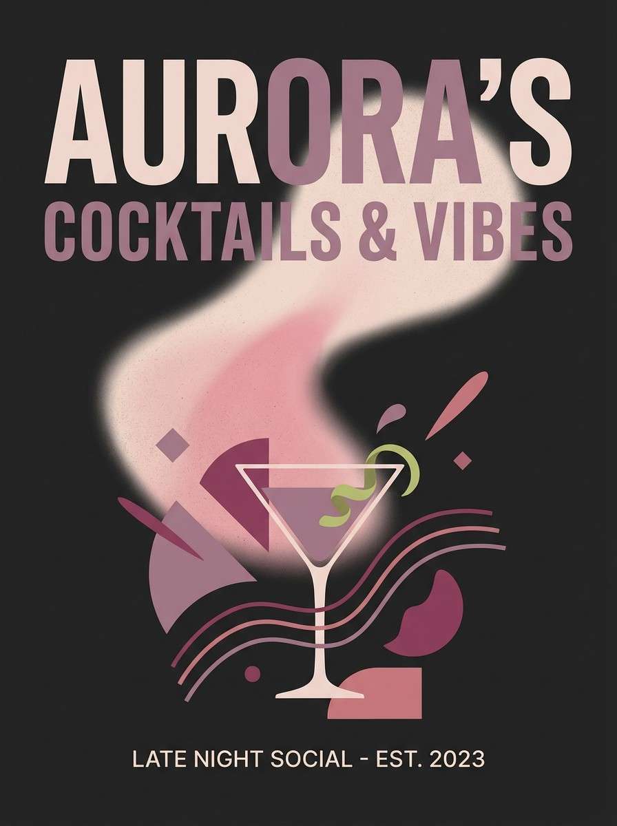 dark blush cocktail poster