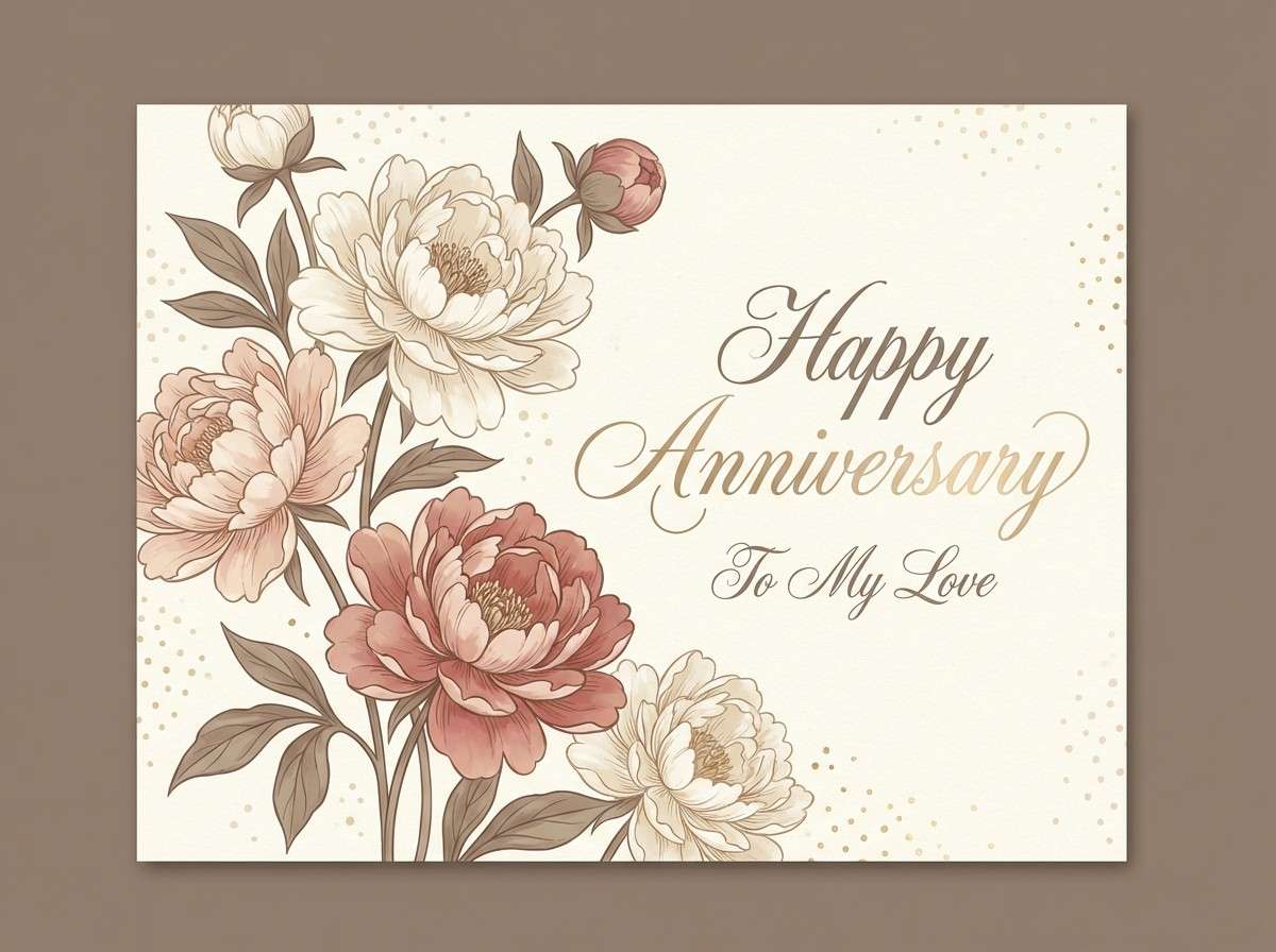 romantic anniversary card design