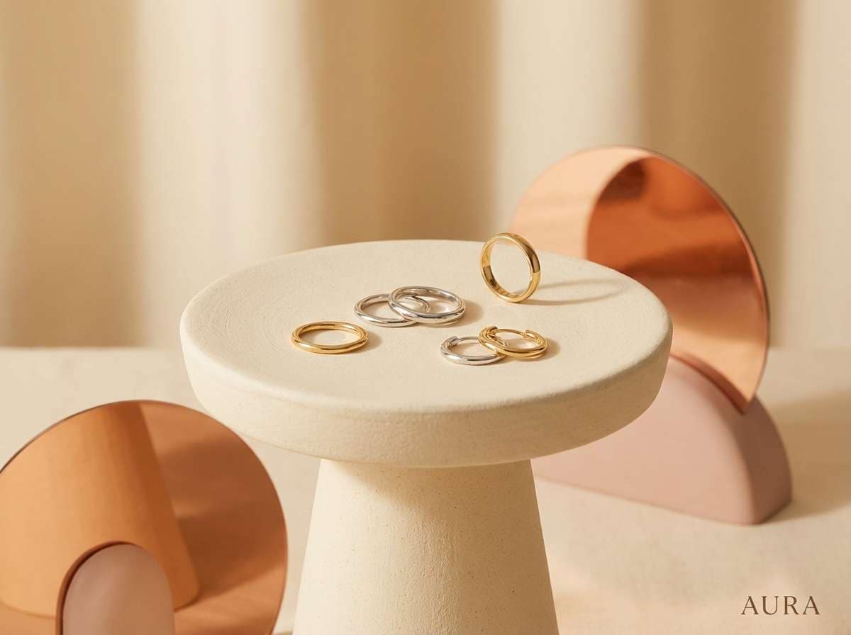 minimal jewelry ad shot